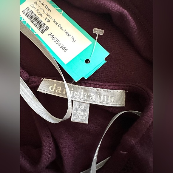 DANIEL RAINN NWT Scoop-neck Pleat Detail Knit Top - xsp - Picture 7 of 8